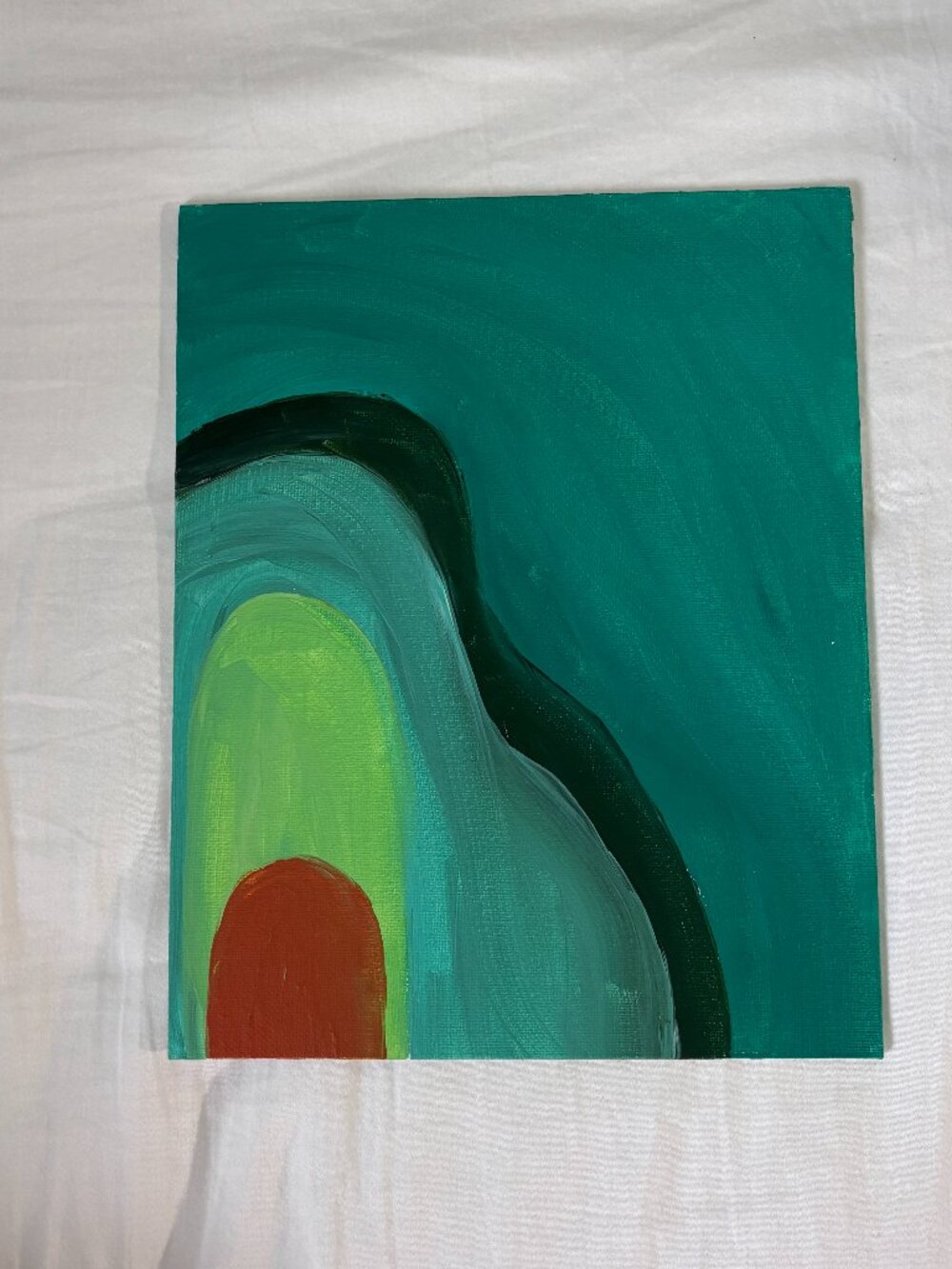 Avocado Acrylic Painting on Canvas Handmade Fruit Painting